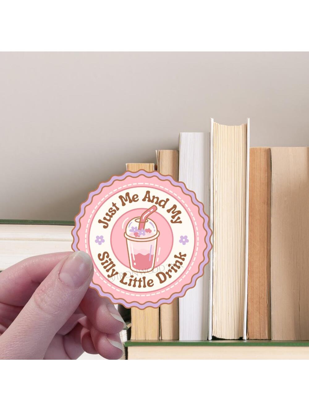 Silly Little Drink Vinyl Sticker Dessert Strawberry Cake Cafe Boba Coffee Matcha